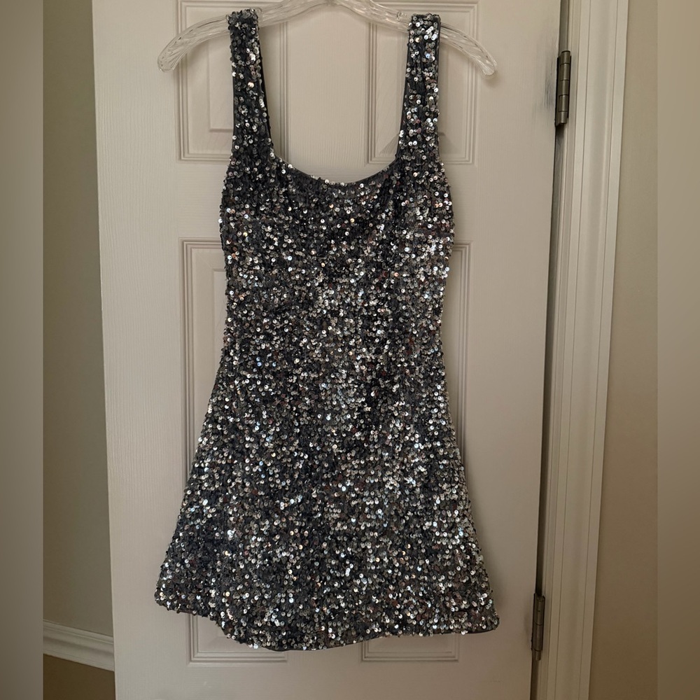 Princess Polly Silver Sequin Mini Dress